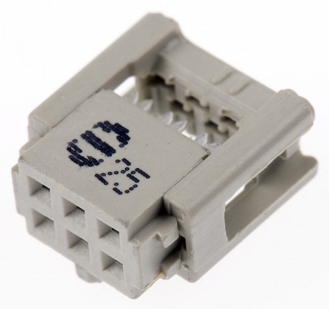 09185067803, Вилка, IDC, "мама", PIN 6, на шлейф, 1,27мм, Ш.контактов 2,54мм