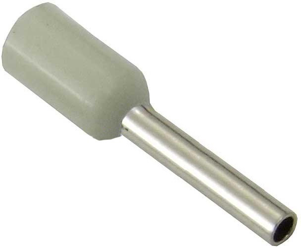 НШВИ 0.75-8, Наконечник штыревой втулочный изолированный серый 0.75мм²