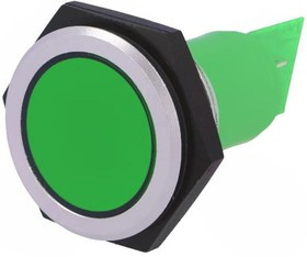 SMFP30H7249, Индикат.лампа: LED, плоский, 24-28ВDC, Отв: d30,2мм, IP67, латунь