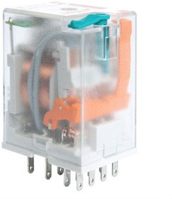 R4N-2014-23-5012-WTL, Реле промышленное, 4PDT контакты, Uобмотки 12VAC, макс. ток 6A, LED