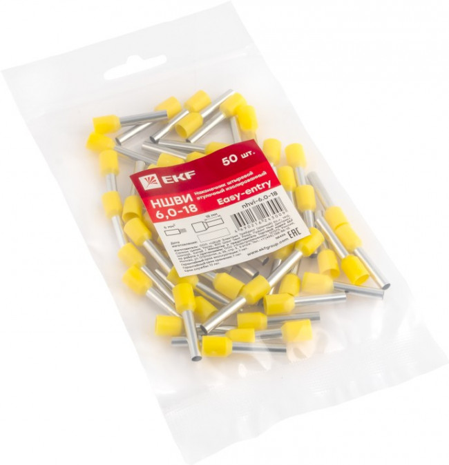 Наконечник штыревой втулочный НШвИ 6.0-18 (уп.50шт) EKF nhvi-6.0-18
