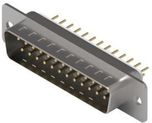 D-Sub connector, 25 pole, standard, straight, solder connection, 61802525023