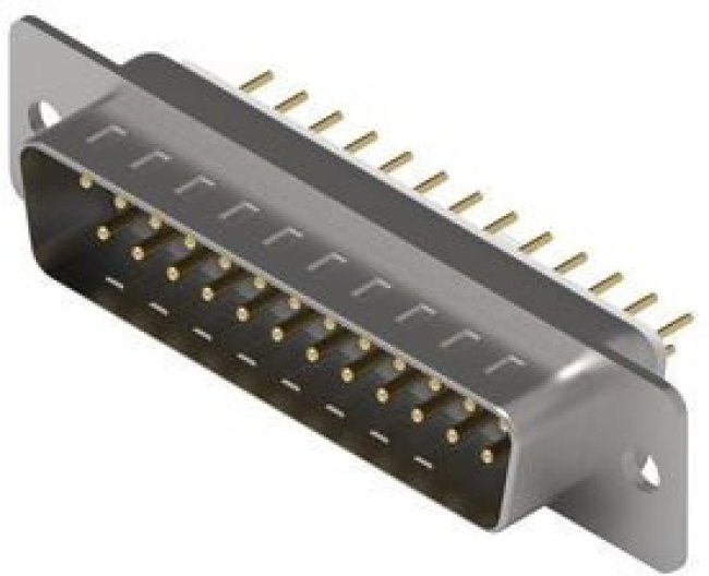 D-Sub connector, 25 pole, standard, straight, solder connection, 61802525023