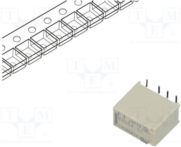 FTR-B4GB4.5Z-B05, Реле: электромагнитное, DPDT, Uобмотки: 4,5ВDC, 0,3A/125ВAC, 2А