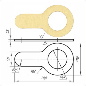 Лепесток латунный PSV 1-1-6,4-20-00