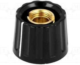 332.61, Ручка, Круглый Вал, 6 мм, Пластик, Круглая с Индикаторной Линией, 20 мм