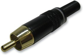 PS000111, Аудио / видео разъем RCA, 1 контакт(-ов), Штекер, Корпус из Меди, Белый, 9.6 мм