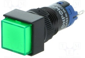 V12F-11Z-230G, Переключатель: кнопочный, Пол: 2, SPDT, 0,5A/250ВAC, 1A/24ВDC, IP40