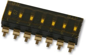 MCEMR-07-T, DIP / SIP переключатель, 7 схем(-а), Ползунок, SMD (Поверхностный Монтаж), SPST, 24 В DC, 25 мА