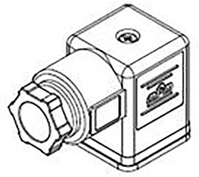 121023-0629, 121023 3P DIN 43650 A DIN 43650 Solenoid Connector, 250 V ac, 300 V dc Voltage