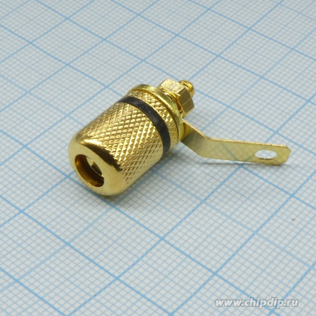 BP-301G (черное), Гнездо на панель (зол.)