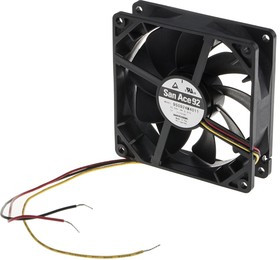 9S0924M4011, San Ace 9S Series Axial Fan, 24 V dc, DC Operation, 64.2m³/h, 1.68W, 70mA Max, 92 x 92 x 25mm