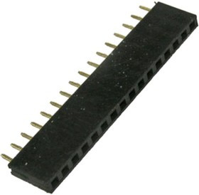 PBS-16 (DS-1023 - 1x16), Гнездо на плату 2.54мм 1х16pin прямое