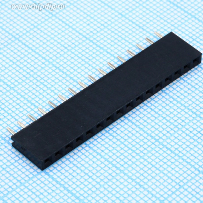 PBS-16 (DS-1023 - 1x16), Гнездо на плату 2.54мм 1х16pin прямое