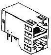 6368168-8, Modular Connectors / Ethernet Connectors 2X1 OFFSET STK MJW/GRND C