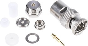 J01000A1321, 50 Straight Cable Mount, BNC Connector, Plug, RG178 B/U