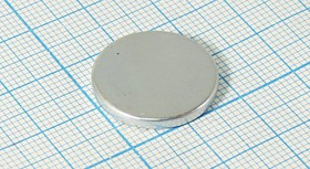 Магнит 20,0x 2,5, цилиндр, Ni, N35, диск