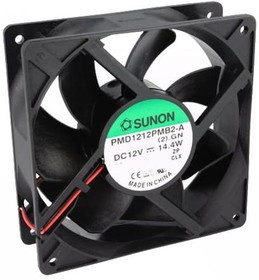 PMD1212PMB2A, Вентилятор: DC, осевой, 12ВDC, 120x120x38мм, 289куб.м/ч, 51дБА, 24AWG