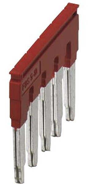 Перемычка FBS 5-10 на 5 полюсов, для клемм 10,2mm, 57A, красная