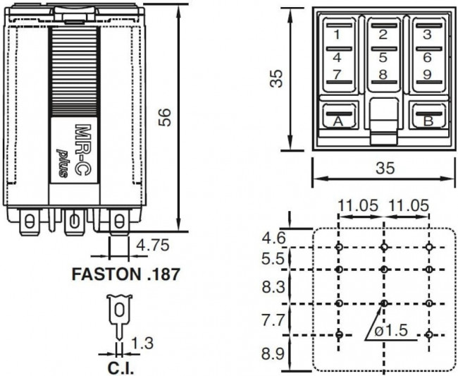 Реле промежуточное C5-A30/DC12V PN121434 Реле промежуточное C5-A30/DC12V PN121434