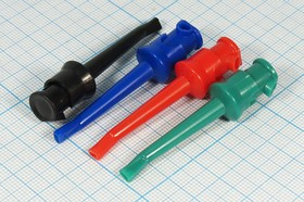 Зажим тестовый с выдвигаемым крючком, длина 50мм, зелёный цвет; №3135 зажим тест 50мм\\ \каб\зел\ WTN-22-1230GN