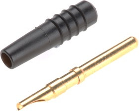 SLS2-S-21, Вилка; "банан" 2мм; 10А; 30ВAC; 60ВDC; черный; позолота; O: 0,5мм