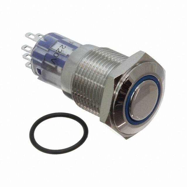 MP0045/1D2BL012S, Pushbutton Switches Vandal BL LED 12VDC Monent Act Flat prof