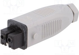 STAK-200, Разъем прямоугольный, ST, вилка, "мама", PIN 2, луженые, IP54, 16А STAK-200, Разъем прямоугольный, ST, вилка, "мама", PIN 2, луженые, IP54, 16А