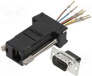 MHDA9-PMJ8-K-RC, Переходник: адаптер, D-Sub 9pin "папа", гнездо RJ45 MHDA9-PMJ8-K-RC, Переходник: адаптер, D-Sub 9pin "папа", гнездо RJ45