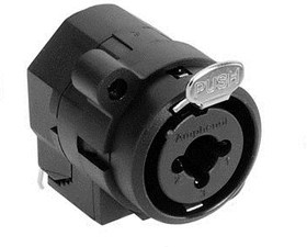 ACJC10S BULK, XLR Connectors 1/4" XLR Dual Chassis Mount C Type Stereo Solder Contacts Latching Switching XLR