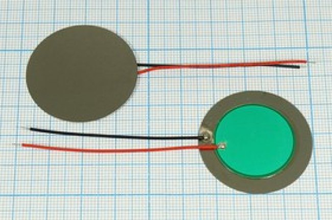 Пьезодиафрагма на нержавеющей основе 34.7x0.52мм,гибкие вывода,защита от окисления;защита пб 34,7x0, Пьезодиафрагма на нержавеющей основе 34.7x0.52мм,гибкие вывода,защита от окисления;защита пб 34,7x0,