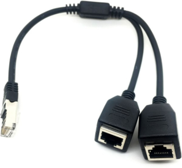 Разветвитель сетевого кабеля на 2 порта папа-мама