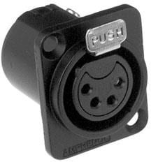 AC4FDZB-AU, XLR Connectors 4 Pole XLR Female Chassis Mount D Type Gold Plated Machined Contact Black Finish