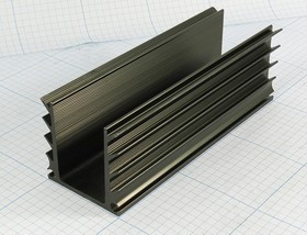 Охладитель (радиатор охлаждения) 150x 50x 50, тип J04, аллюминий, BLA047-150, черный