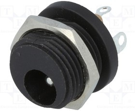 FC681473, Разъем Питания DC, Гнездо, 1 А, 2.1 мм, Монтаж в Панель, Пайка