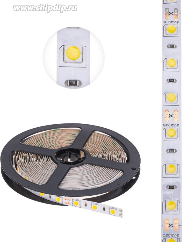 141-2025, Лента светодиодная 12В, SMD5050, 14,4Вт/м, 60 LED/м, 2700К, 10мм, 5м, для БП с клеммами, IP20 141-2025, Лента светодиодная 12В, SMD5050, 14,4Вт/м, 60 LED/м, 2700К, 10мм, 5м, для БП с клеммами, IP20