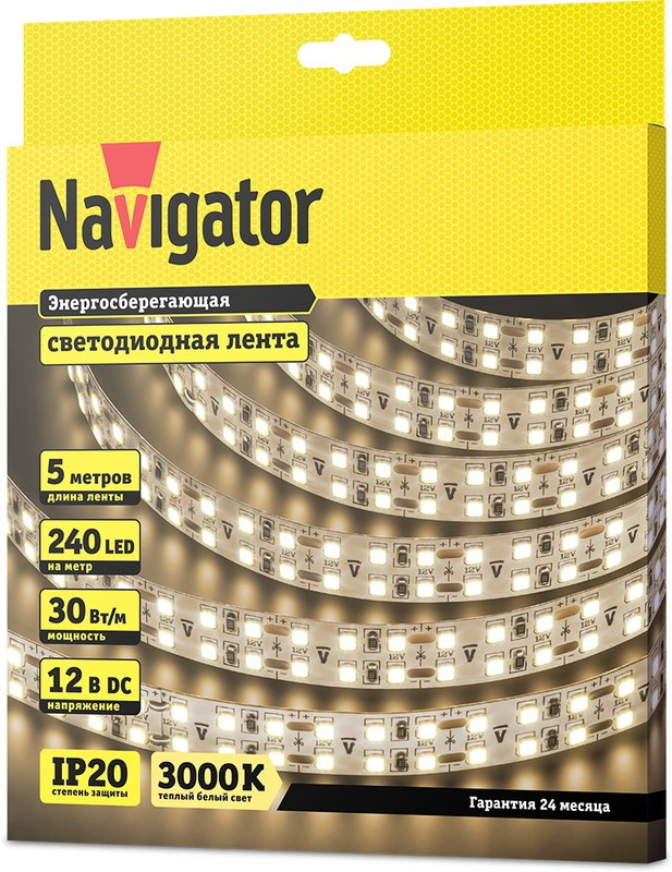 СД Лента Navigator 14 465 NLS-2835WW240-30-IP20-12V СД Лента Navigator 14 465 NLS-2835WW240-30-IP20-12V