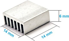 Аллюминиевый радиатор 14x14x6 мм
