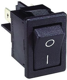 H8550VBBBEN551W, SWITCH, ROCKER, DPST, 15A, 250VAC, BLACK