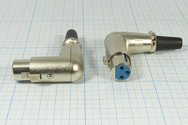 Гнездо микрофонное XLR\3P\каб\угл\MC916-3P; №1433 гн мик XLR\3P\каб\\угл\MC916-3P