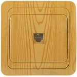 SV-54117-A, Розетка СВЕТОЗАР "ГАММА" телефонная, одинарная, цвет ольха SV-54117-A, Розетка СВЕТОЗАР "ГАММА" телефонная, одинарная, цвет ольха