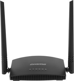 Роутер беспроводной Digma DWR-N301 N300 10/100BASE-TX черный (упак.:1шт)