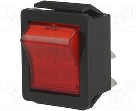 AE-C1553VQNAI, ROCKER; DPST; Pos: 2; ON-OFF; 16A/250VAC; red; neon lamp; 250V; 1550
