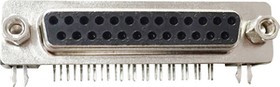 RND 205-00774, D-Sub Socket, Poles 25, 90° / Solder PCB THT