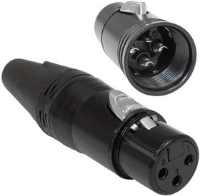 JD-377, Разъём микрофонный XLR гнездо на кабель с фиксатором 3-контакта