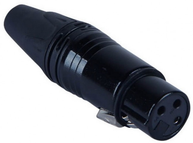 JD-377, Разъём микрофонный XLR гнездо на кабель с фиксатором 3-контакта