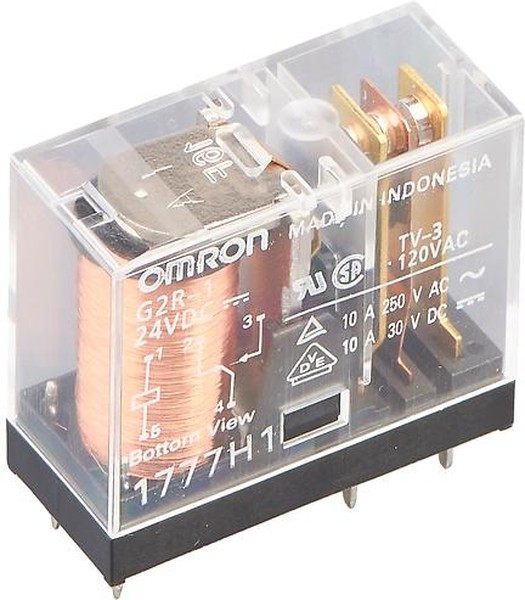 G2R-1 24DC, Реле 1 переключ. 24VDC, 10А/250VAC SPDT