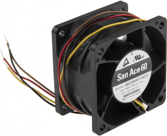 9GV0648P1H031, San Ace 9GV Series Axial Fan, 48 V dc, DC Operation, 129m³/h, 24W, 500mA Max, 60 x 60 x 38mm