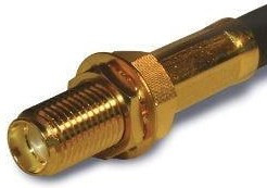 132191RP, RF Connectors / Coaxial Connectors SMA BLKHD CRMP JACK RG221/142 REV POL