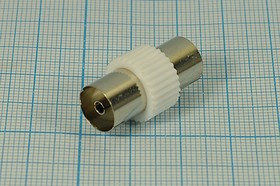 Разъем TV розетка-Разъем TV розетка, пластик, переходник